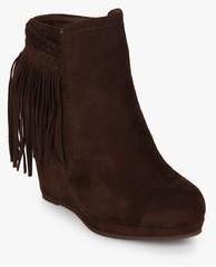 Under Knee Wine Fringes Ankle Length Boots women