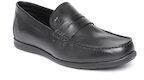 Van Heusen Men Black Leather Semiformal Loafers