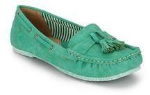 Wet Blue Green Moccasins women