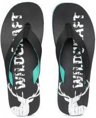 Wildcraft Black Solid Thong Flip Flops men