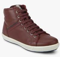 Woodland Maroon Casual Sneakers women