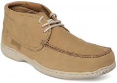 Woodland Men Camel Brown Solid Nubuck Sneakers