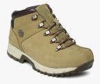 Woodland Men Olive Green Solid Suede Mid Top Flat Boots