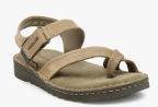 Woodland Pro Planet Men Khaki Leather Comfort Sandals