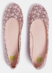 Yk Brown Printed Ballerinas girls