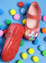 Yk Disney Red Printed Ballerinas girls