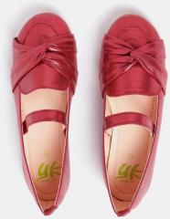 Yk Red Solid Ballerinas girls