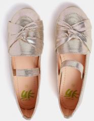 Yk Rose Gold Solid Ballerinas girls