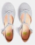 Yk Silver Solid Ballerinas Girls