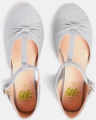 Yk Silver Solid Ballerinas girls