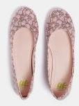 Yk Brown Printed Ballerinas Girls