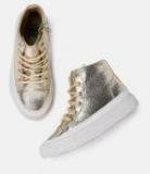 Yk Gold Mid Top Sneakers Girls