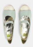 Yk Mint Green & Gold Toned Colourblocked Synthetic Ballerinas Girls