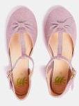 Yk Pink Solid Synthetic Ballerinas Girls