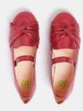 Yk Red Solid Ballerinas Girls