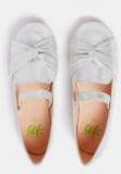 Yk Silver Toned Solid Synthetic Ballerinas Girls