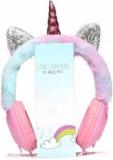 Shyam Creation PINK Colourful Wired Adjustable Headphone Handband Stereo Sound For Girl's Unicorn Head Phone Smart Headphones