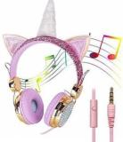 Tera13 Unicorn Wired On Ear Headphone With Mic Headphones For Girls Smart Headphones