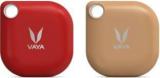 Vaya LYNK Pack Of 2 Smart Bluetooth Tracker Key Finder, Phone Finder, Smart Lost Item Tracker With Replaceable Battery And Key Ring, Color: Red & Camel Location Smart Tracker