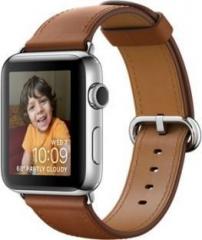 Apple Watch 38 mm Stainless Steel Case with Saddle Brown Classic Buckle