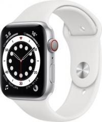 Apple Watch Series 6 GPS + Cellular 44 mm Silver Aluminium Case with White Sport Band