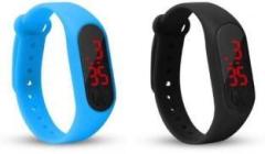 Connate Enterprise M2Black & Sky Blue LED Band Watch