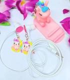 Tera13 Unicorn Mobile Holder For Kids/ Earring With Earphone Smart Headphones