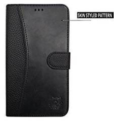 Sun Tigers PU A1SEARIES Leather Wallet Flip Book Cover Case For LG Q6 BLACK.