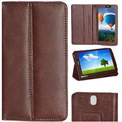 Zaoma Diary Stand Flip Flap Case Cover For IBall Slide 6351 Q40i Stand Flip Case Cover Brown