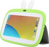 7.0 Inch Kids Tablet, Quad Core Educational Tablet, Toddler Tablet With Foldable Support Plate HD Children Tablet With Parental Control, Gravity Sensing Kids Proof Case, Dual Camera, Green