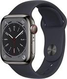 Apple Watch Series 8 GPS + Cellular 41mm Graphite Stainless Steel Case With Midnight Sport Band Regular