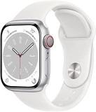 Apple Watch Series 8 GPS + Cellular 41mm Silver Aluminium Case With White Sport Band Regular