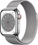 Apple Watch Series 8 GPS + Cellular 41mm Silver Stainless Steel Case With Silver Milanese Loop