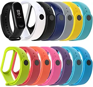 CHI AK Compatible for Xiaomi Mi Band 3 Bracelet Soft Silica Gel Wristband Band Strap 13PC