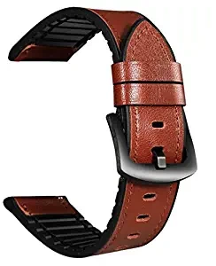 CHI AK Compatible with Samsung Galaxy Watch 46mm Soft Leather Watch Band Watch Wrist Strap Band 22x220mm