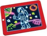 Exelcius Kids Leaning Drawing Magic Pad | Light Up LED Board | Draw, Sketch, Create, Doodle, Art, Write, Learning Tablet | Includes 3 Dual Side Markets, 30 Stencils And 8 Colorful Effects