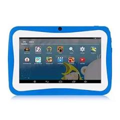 FABOBJECTS 7 inch Kids Tablet Educational Learning Computer 1024 * 600 Resolution WiFi Connection with Silicone Case Blue EU Plug