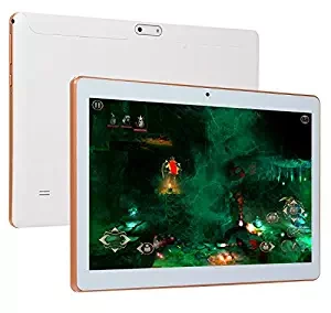 FidgetGear Tablet PC, 10.1 Inch HD Game Tablet Computer PC Ten Core Android 8.0 GPS 3G WiFi Dual Camera White EU Plug