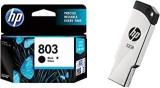 HP 803 Small Ink Cartridge & V236w 32GB USB 2.0 Pen Drive, Grey