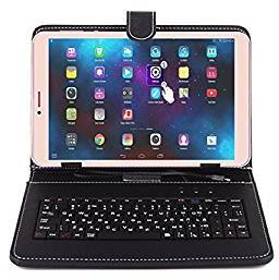 IKALL N1 Dual Sim 4G Volte Calling Tablet 8 Inch display with Keyboard Cover, Golden