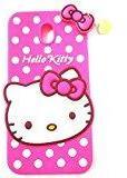 Micomy Cute Hello Kitty Silicone With Pendant Back Case Cover For Samsung Galaxy J7 Pro Pink