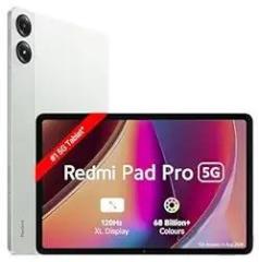 Redmi Pad Pro 5G |Snapdragon 7s Gen 2|30.7cm Tablet|33+ Days Standby| 10000mAh|HyperOS|8GB, 128GB|Quad Speakers |Wi Fi 6 + 5G |Quick Silver