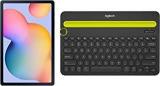 Samsung Galaxy Tab S6 Lite 26.31 Cm, S Pen In Box, Slim And Light, Dolby Atmos Sound, 4 GB RAM, 64 GB ROM, Wi Fi+LTE, Angora Blue + Logitech K480 Bluetooth Keyboard