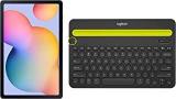 Samsung Galaxy Tab S6 Lite 26.31 Cm, S Pen In Box, Slim And Light, Dolby Atmos Sound, 4 GB RAM, 64 GB ROM, Wi Fi Tablet, Oxford Grey + Logitech K480 Bluetooth Keyboard