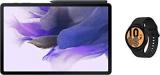 Samsung Galaxy Tab S7 FE 31.5 Cm Large Display, Slim Metal Body, Dolby Atmos Sound, S Pen In Box, RAM 4 GB, ROM 64 GB Expandable, Wi Fi Tablet, Mystic Black & Galaxy Watch4 Bluetooth