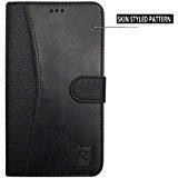 Sun Tigers PU A1SEARIES Leather Wallet Flip Book Cover Case For LG Q6 BLACK.