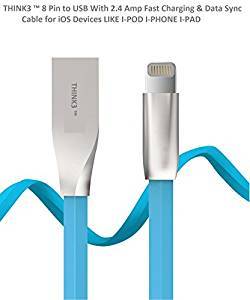 THINK3 High Quality USB 2.4 A Zinc Alloy Quick Charge Cable for iOS Devices Like I Phone I PAD I POD