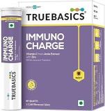 TrueBasics Immuno Charge, With Vitamin C & Zinc|| Clinically Researched Essentials|| 60 Effervescent Tablet, Lemon Flavour