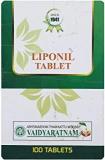 VAIDYARATNAM Liponil Tablet 100 Tablets With Free Pachak Methi