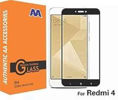 AA HD+ Crystal Clear Full Screen Coverage Tempered Glass Screen Protector For XiaoMi RedMi 4 [May 2017 Release] Sapphire Black